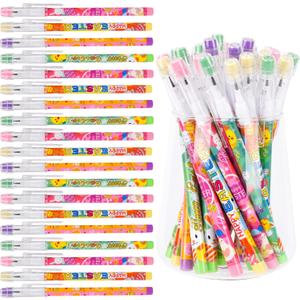 Kolewo4ever 48pcs HB Easter Pencils Translucent Pencil Multipoint Pencil Multicolor Non Sharpening Stackable Pencils Pop Up Plastic Pencils Rabbit, Egg Printed Easter Day Elements Pencils