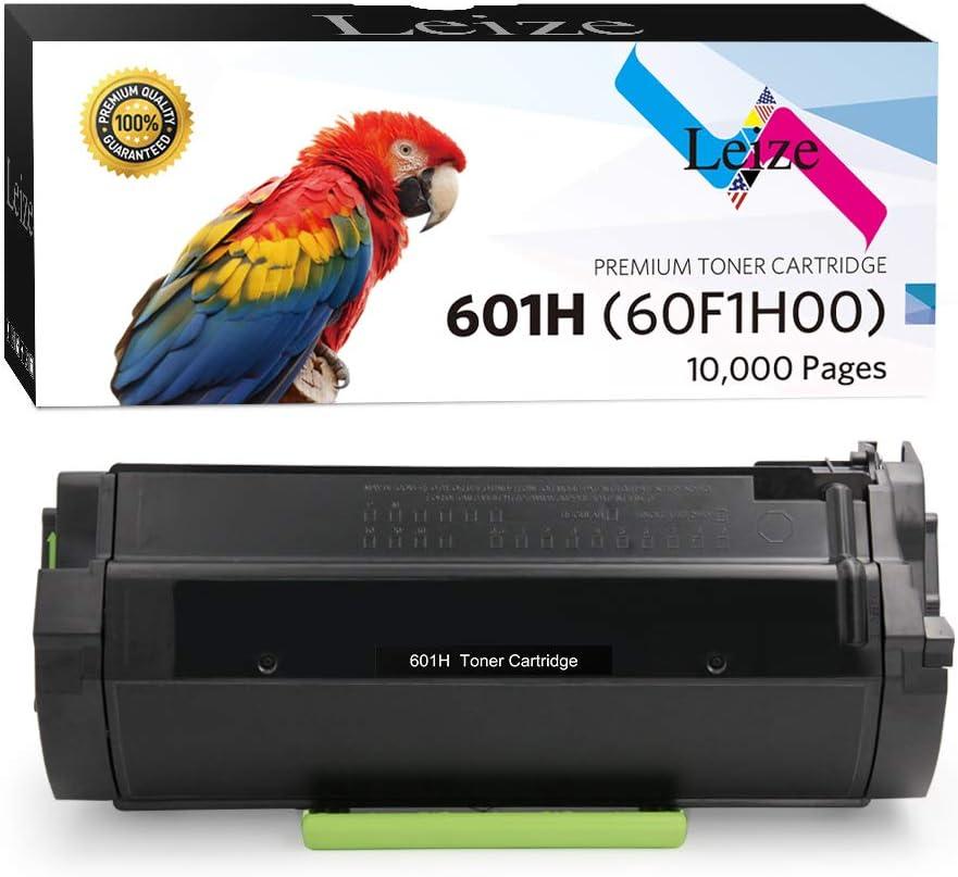 Leize Remanufactured 60F1H00 601H Toner Cartridge Replacement for Lexmark 60F1H00 601H 60F1000 MX410de MX310dn MX611de MX510de MX310 MX410 MX510 MX511 MX610 MX611 Toner (10,000 Page-Yield, Black)