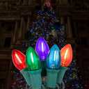 CHYParty 10FT C7 Christmas Lights, Multicolor LED Indoor String Lights with 10 Vintage Bulbs, for Xmas Tree, Window, Party Backdrop, Plug in with Green Wire
