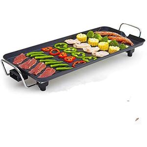 Electric Griddle Grill, Family Indoor BBQ, waterproof Smokeless Coated Non-Stick Griddle Pan, 5-Level Control with Adjustab le Temperature, for Camping Indoor Outdoor Parties (68CM*28CM)