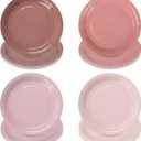 AimFun 24Pcs Dusty Pink Paper Plates Gradient Pink Party Plate 9 Inch Disposable Round Dinner Plates for Birthday Wedding Baby Bridal Shower Party Supplies Tableware Decor