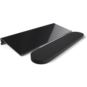 KOTEMON Acrylic Tilted Computer Keyboard Stand for Ergonomic Typing, Keyboard Tray Holder with Silicone Non-Slip Case, Black