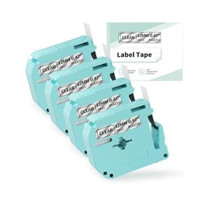M950 Label Maker Tapes, M-K131 Label Tape Clear Compatible with Brother P Touch M Tape Clear 12mm 0.47'' M-K131s M131 Work with Brother PT-M95 PT-65 PT-45 PT-90 PT70BM Label Maker Refills, 4-Pack