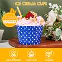 LITOPAK 120 Pack 16 oz Ice Cream Cups, Disposable Dessert Cups for Cold or Hot Food, Coloured Paper Dessert Bowls for Soups, Sundaes, and Ice Cream