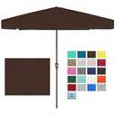 JEAREY 8x10 ft Rectangular Patio Umbrellas Outdoor Table Market Umbrella w/Crank, 8 Sturdy Ribs, UV Protection Waterproof Sunproof(Orange)