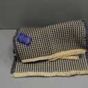 MIULEE Set of 2 Waffle Bathroom Rugs, Boho Bath Rugs Non Slip Washable, Super Absorbent Bath Mats, Ultra Soft Rubber Backed Shower Mats for Bathroom Floor, Tub, Dark Grey & Yellow, 17"x24"+18"x30"