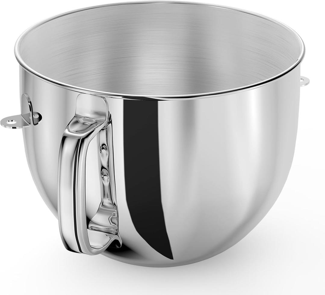 7QT Stainless Steel Mixer Bowl for Kitchenaid Stand Mixers, Kitchen Aid Mixing Bowl for 7QT Lift Mixer with Handle