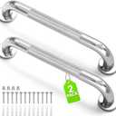 Grab Bars for Bathtubs and Showers 2 Pack,16 Inch Anti-Slip Shower Grab Bars for Seniors, Stainless Steel Shower Handle, Safety Wall Grab Bars for Elderly and Handicap (Silver)