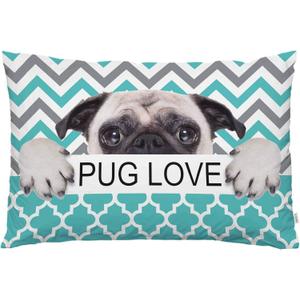 EKOBLA Throw Pillow Cover Pug Love Quote Animal Funny Dog Cute Puppy Cool Pet Chevron Geometric Trellis Decor Lumbar Pillow Case Cushion for Sofa Couch Bed Standard Queen Size 20x30 Inch (Multi-a19)