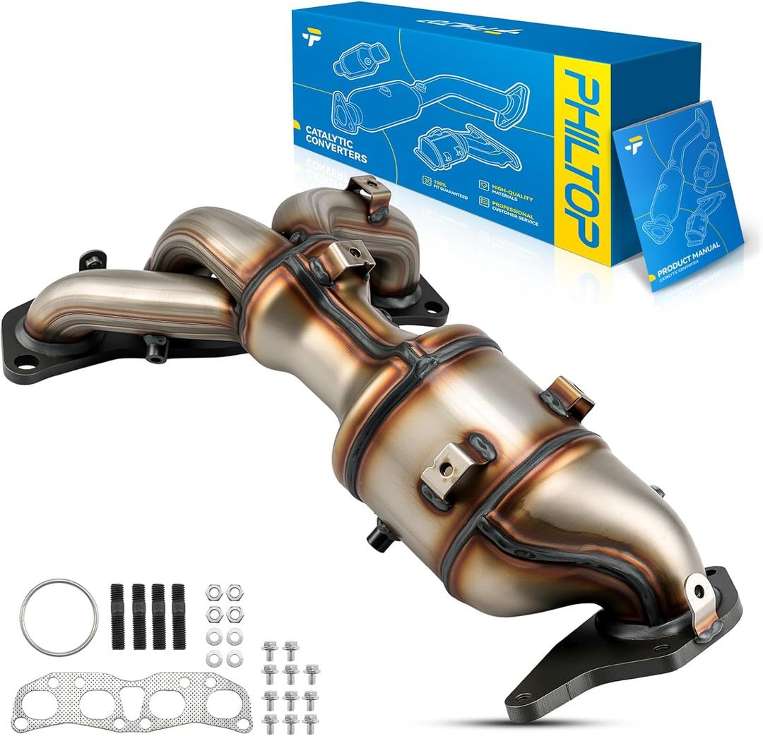PHILTOP Front High Flow Catalytic Converter Compatible with Nissan Altima 2.5L 2013-2018, Rogue 2.5L 2014 2015 2016 2017 Direct-Fit Catalytic Converter Kit 16694, 49295, 641427(EPA Compliant) 