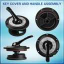 5 Pcs Compatible with Hayward SPX0714BA Key Cover and Handle Assembly with ECX270861 Pressure Gauge Compatible, Replacement Top Mount Multiport Valve Set SPX0710XD Gasket and CLX200K O-Ring