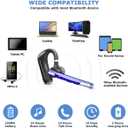 Bluetooth Headset V5.0, Wireless Bluetooth Earpiece 24Hrs HD Calling,CVC8.0 Dual Mic Noise Cancelling, Hands-Free Bluetooth Earphone for Driving/Business/Office (Blue)