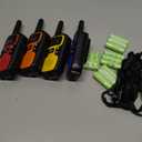 Wishouse Walkie Talkies for Adults Long Range-Rechargeable 4 Pack 2 Way Radios, Hiking Accessories Camping Gear Xmas Birthday Gift for Kids Family with Lamp,SOS Siren,NOAA Weather Alert,Easy to Use (Red Blue Orange Yellow)