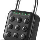 DELSWIN Combination Lock for Locker - 6-Digit Combo Lock Waterproof Smart Padlock for School Gym Lockers, Gates, Fence and Storage Unit (Black)