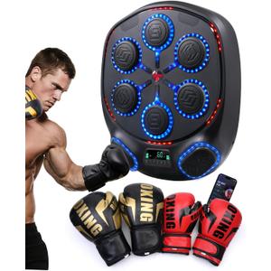 shroop Music Boxing Machine for Adults & Kids Wall-Mounted Interactive Bluetooth Punch Trainer, High-Sensitivity, Rhythm Adaptation, 6/8 Targets, Ideal for Home, Office, and Gym Use