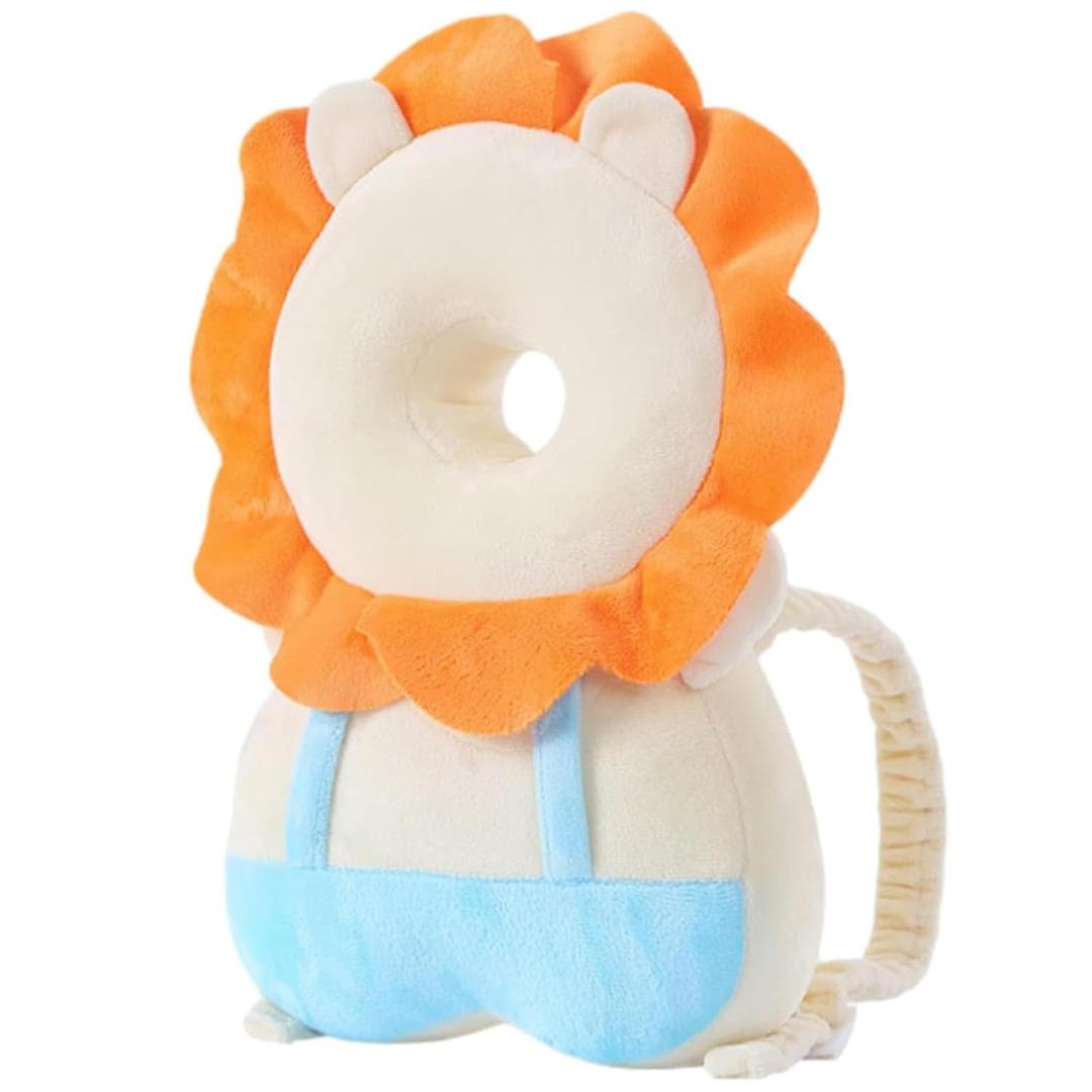 Baby Walker Head Protector Toddler Adjustable Baby Head Protection Backpack Wear Safety Pad (White Lion)