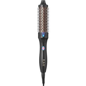 K&K Ceramic Tourmaline Ionic 1.25 Inch Heated Curling Brush - Volumizing Hot Brush for Root Volume, Loose Curls and Styling