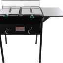 Chefspark - Outdoor Dual Tank Deep Fryer with 2 Baskets and Stainless Steel Oil Tank
