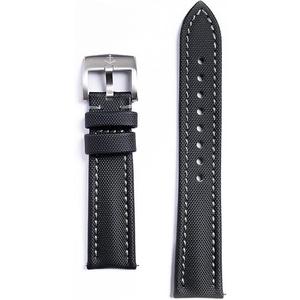 Anchor Strap Co | Classic Sailcloth Watch Strap | Marine-Grade Outer + Caoutchouc Rubber Lining | Water-Resistant | Brushed 316L Stainless Steel Buckle | Fits 6.25–8.25in Wrists, 20mm