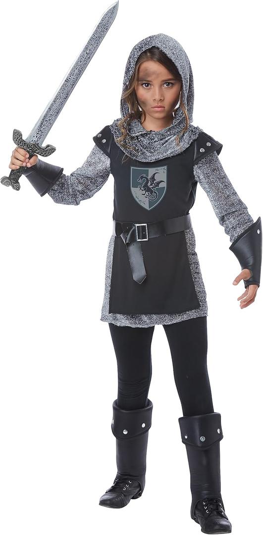 Girls Noble Knight Costume (X-Large, Black)