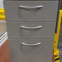 Home Square 3 Drawer Mobile Metal Filing Cabinet Set in Arctic Silver