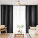 Windows Black Blackout Curtains 63 inches Long 2 Panels Set Grommet Blackout Drapes Energy Saving Noise Reducing Thermal Insulated for Bedroom Living Room Nursery