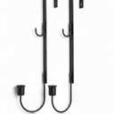 Over-the-Door Metal Taper Candle Holder Set (2-Pack) – Sleek Matte Black Finish