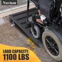 Threshold Ramp for Doorways,Adjustable Height 2.6"-7.3" Aluminum Wheelchair Ramp with Heightening Screws and Swivel Angle Leg,1100lbs Load Capacity, 30"x36'' Curb Ramp for Trolley,Power Chairs