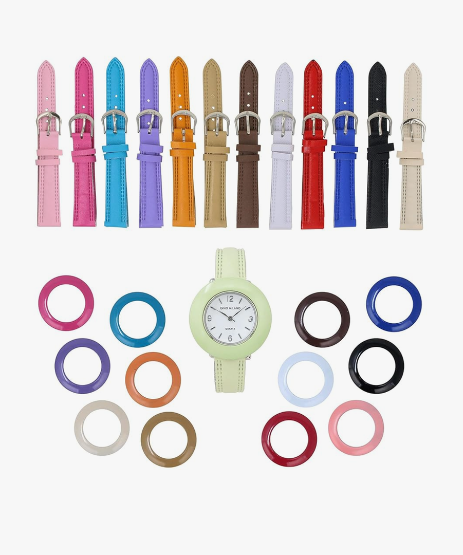 Women's Heart Shaped Multi-Color Faux Leather Watch