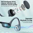 Bone Conduction Headphones IPX8 Waterproof Swimming Headphones Open Ear Headphones with MP3 Mode 32GB Memory 8H Playtime Bluetooth 5.4 Ear Buds Secure Fit for Running and Fitness (Gray)