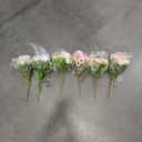 Tigeen 6 Bundles Artificial Bouquet Flowers Artificial Peonies Faux Roses Hydrangea Flowers Bouquet for Wedding Table Centerpiece Floral Vase Decor (White,Pink)