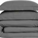 Frye Vintage Washed 100% Cotton 3-Piece Full/Queen Comforter Set in Grey, Solid Color, Oeko-TEX Certified