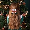 Semato 4 Pcs Christmas Hair Clips for Women and Girls Glitter Sequins Christmas Bow Clips Xmas Red and Green Glitter Hair Accessories Xmas Party Gifts for Women (red+white+black)