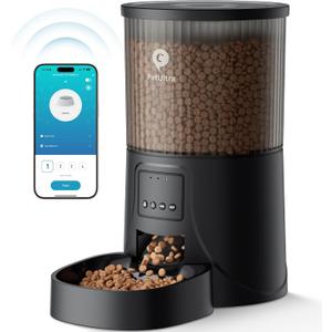 PETULTRA Automatic Cat Feeder WiFi- 5Ghz Cat Food Dispenser with APP Remote Control- Auto Pet Feeder for Small Dog Indoor- Easy to Set Up and Clean- Dual Power with Desiccant Bag Keep Fresh