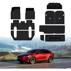BASENOR 10PCS Floor Mats for Tesla Model X 6-Seater 2022-2026
All Weather Protection XPE Car Mats Anti-Slip Trunk Mat Cargo Liners [Proprietary Design] Model X Plaid Accessories