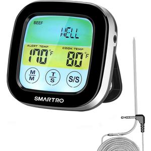 SMARTRO ST59 Digital Meat Thermometer for Oven BBQ Grill Kitchen Food Cooking with 1 Probe and Timer, LCD