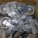 Nefish 3 Inch Side Mount Casters Wheels, L-Shaped Rubber Caster Set of 4, Ball Bearing 360 Degree Plate Swivel Castors Wheel 1000 LBS, Casters Wheels for Furniture, Baby Bed, Kitchen, Cabinet, Table