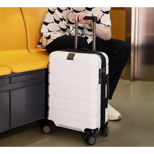 KROSER Hardside Expandable Carry On Luggage with Spinner Wheels & Built-in TSA Lock, Durable Suitcase Rolling Luggage with USB Port, Carry-On 20-Inch, White