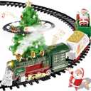 Christmas Train Set - Hanging Train Toys Train Set with Smoke Light & Sound for Boys Girls Around Under The Christmas Tree with Steam Carriages Tracks for 3-12 Years Old Kids Decoration Gift