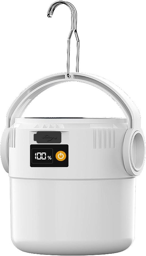 Small Electric Camping Lantern LED Rechargeable Portable Pendant Light, IPX4 Waterproof Outdoor Light with Flood and Spotlight for Tent, Indoor Power Outage, Car Repair, Emergency Lighting