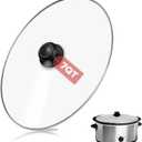 Oval Glass Lid 7 Quart Crock Pot lid Replacement for Hamilton & Rival Beach Slow Cooker Lid 7 QT 33474G, SCV700-SS, SCV700, SCV700-KC
