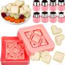 9 Pieces Mini Sandwich Cutter Set Decruster DIY Pocket with Sandwich Vegetable and Fruit Cutters Shapes and Sealer Bread Crust Bento Box Accessories for Kids
