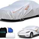 Car Cover Waterproof All-Weather,Heavy-Duty Outdoor Full Exterior Automobiles Snow Cover for SUV 181-190 inch,with Sun Visor,Anti-Scratch Cotton Lining & Zippered,Towel&Storage Bag