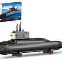 Strategic Nuclear Submarine Toy Building Blocks Set for Adult Kids, WW2 Historical Military Battleship Model Kit with Light, Home Office Decor Collection, Gift for Men Boys Teens 14 16+ (1498cs)