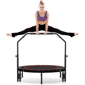 Ravs Rebounder Trampoline for Adult, 460 LBS Mini Trampoline for Adults with Bar, Exercise Trampoline Indoor/Outdoor Use, 40 inch Fitness Rebounder