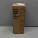 SIEROZUR 32 Glass Water Bottle with Straw and Handle Motivational Water Bottles with Silicone Sleeve and Time Marker Leakproof Borosilicate Water Bottle for Gym Home Office (Amber)