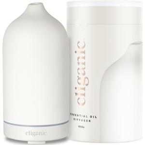 Cliganic Ceramic Diffuser (White), 100ml Ultrasonic for Essential Oils Aromatherapy, Home & Office