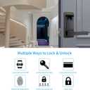 Fingerprint Door Lock, Heavy Duty Full APP Control Touchscreen Keypad Keyless Lock with Reversible Handle, Perfect for Home/Office/Bedroom Doors (Aged Bronze)