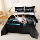Feelyou Sports Car Comforter Stylish Black Race Car Comforter Set for Kids Boys Girls Extreme Sports Theme Bedding Set Cool Speed Luxury Decor Duvet Quilt with 2 Pillowcases 3Pcs Bedding Queen