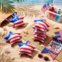 24 Pcs Patriotic Beach Balls Bulk 4th of July Mini Inflatable 5" American Flag Star Beach Balls Red White and Blue 4th of July Party Decor for 250th Anniversary Summer Swimming Party Supplies